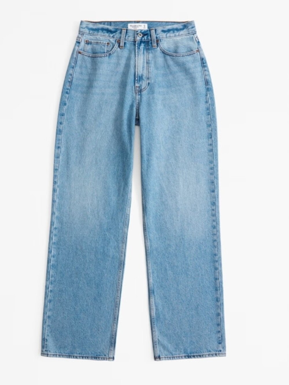 Abercrombie & Fitch curve love Mid rise wide leg jeans in medium wash. 28/6R